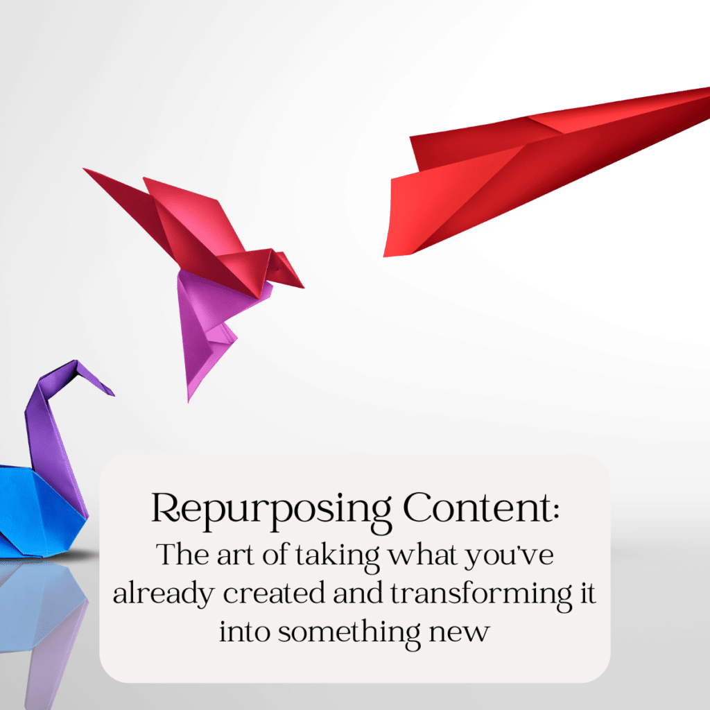 repurposing content swan to flying bird to airplane graphic